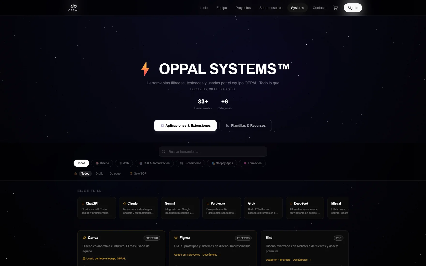Systems: el directorio de herramientas del equipo